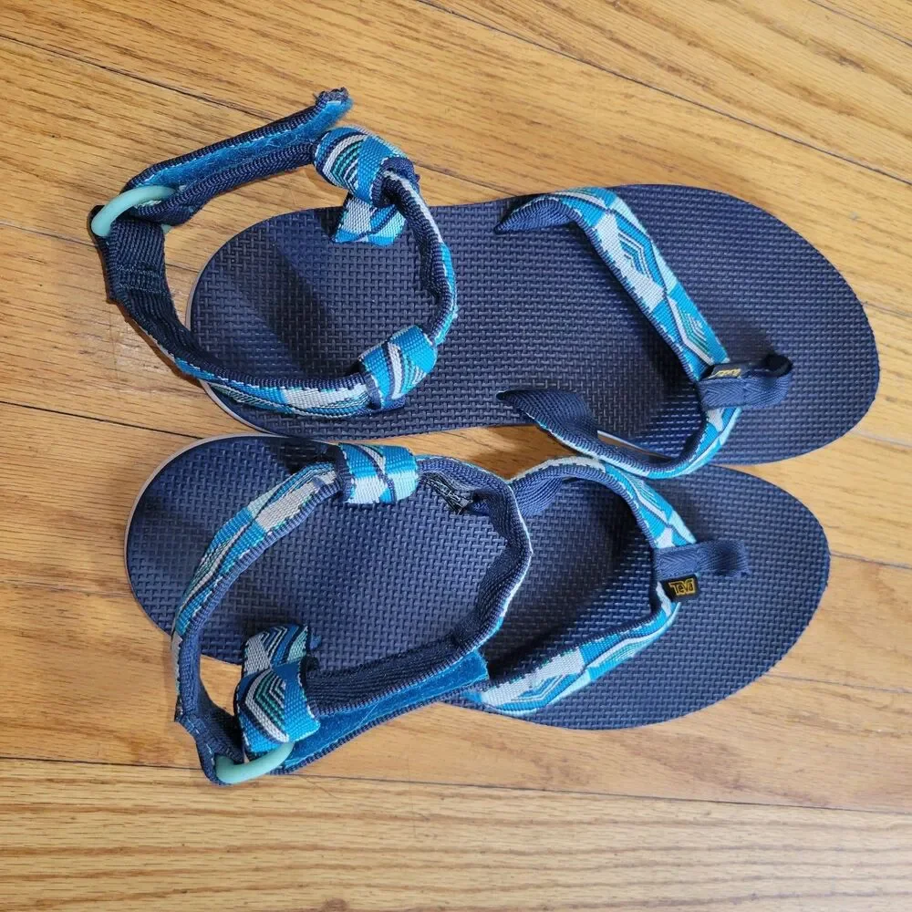 TEVA Original Universal Pyramid Blue Rubber Sole Sandals Women's US 10  hike